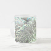 Indonesische Peacock Feathers Pattern Fr. Glazen M Matglas Koffiemok (Voorkant links)