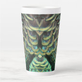 Indonesische Peacock Feathers Pattern Latte Mok (Voorkant)