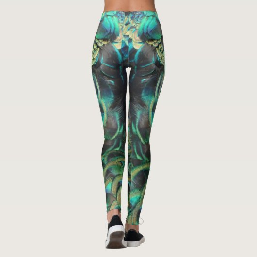 Indonesische Peacock Feathers Pattern Legging (Achterkant)