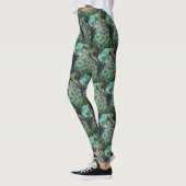 Indonesische Peacock Feathers Tiling Pattern Legge Leggings (Links)