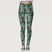 Indonesische Peacock Feathers Tiling Pattern Legge Leggings (Voorkant)
