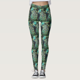 Indonesische Peacock Feathers Tiling Pattern Legge Leggings