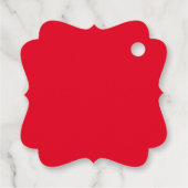 Indonesische Schaduwpop Hohoho Design op rood doek Bedankjes Labels (Achterkant)