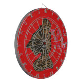 Indonesische Schaduwpop Hohoho Design op rood doek Dartbord (Voorkant Links)