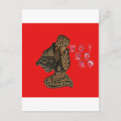 Indonesische Schaduwpop Hohoho Design op rood doek Feestdagenkaart (Voorkant)