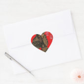 Indonesische Schaduwpop Hohoho Design op rood doek Hart Sticker (Envelop)