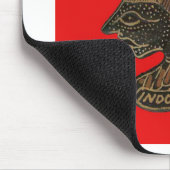 Indonesische Schaduwpop Hohoho Design op rood doek Muismat (Hoek)