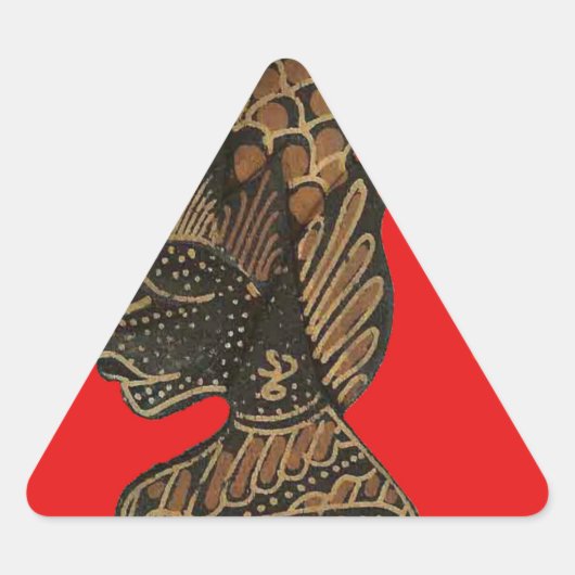 Indonesische Schaduwpop Hohoho Design op rood doek Sticker (Voorkant)