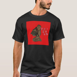 Indonesische Schaduwpop Hohoho Design op rood doek T-shirt