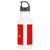 Indonesische Schaduwpop Hohoho Design op rood doek Waterfles (Achterkant)