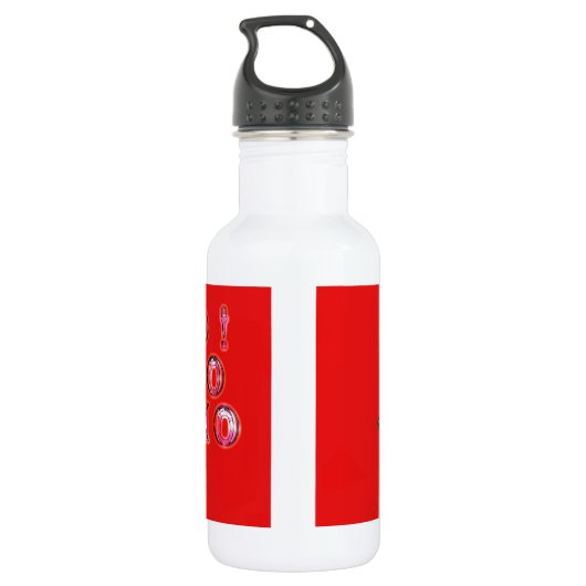 Indonesische Schaduwpop Hohoho Design op rood doek Waterfles (Achterkant)