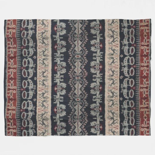 Indonesische stam Ikat Textiles Weavings Indonesia Fleece Deken (Voorkant (Horizontaal))
