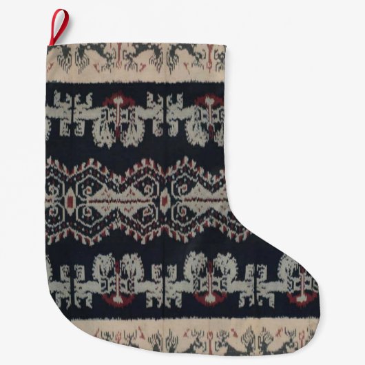 Indonesische stam Ikat Textiles Weavings Indonesia Grote Kerstsok (Voorkant)
