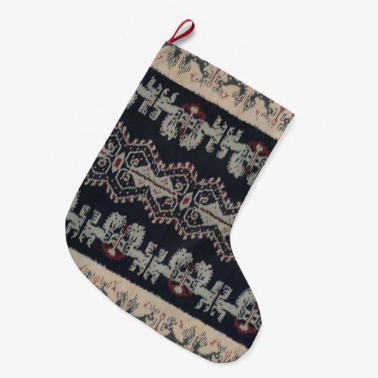Indonesische stam Ikat Textiles Weavings Indonesia Grote Kerstsok (Voorkant (Hangend))