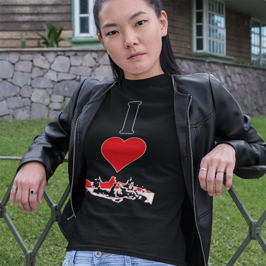 Indonesische verticale I-liefdeskaart T-shirt