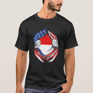Indonesische vlag Amerikaanse trots van mijn Indon T-shirt