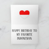 Indonesische vlag Birthday Kaart (Binnen)