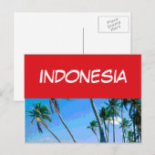 Indonesische vlag briefkaart (Voorkant / Achterkant)