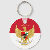 Indonesische vlag, embleem en Indonesische feestda Sleutelhanger (Voorkant)