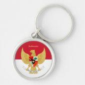 Indonesische vlag, embleem en Indonesische feestda Sleutelhanger (Voorkant)