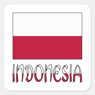 Indonesische vlag en Indonesië Vierkante Sticker
