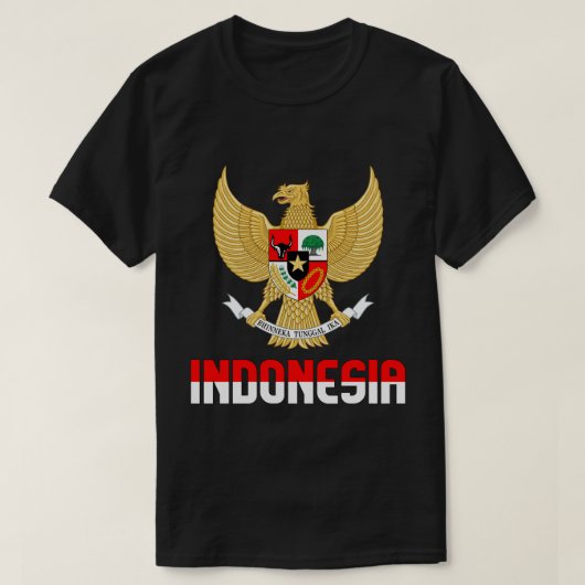 Indonesische vlag en wapenschild t-shirt (Design voorkant)