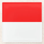Indonesische vlag glazen onderzetter<br><div class="desc">Patriottische vlag van Indonesië.</div>