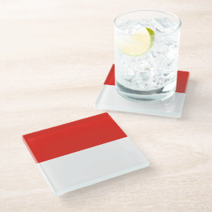 Indonesische vlag glazen onderzetter