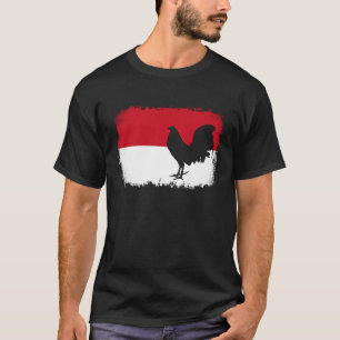  Indonesische vlag haan T-shirt