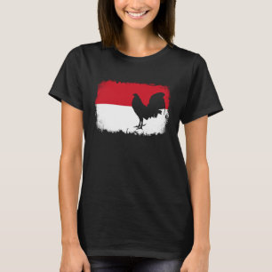  Indonesische vlag haan T-shirt