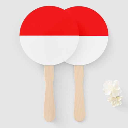 Indonesische vlag handwaaier (Voorkant en achterkant)