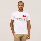 Indonesische vlag — Hart en kaart T-Shirt (Voorkant volledig)