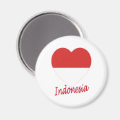 Indonesische vlag Heart Magneet (Voorkant / Achterkant)