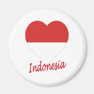 Indonesische vlag Heart Magneet