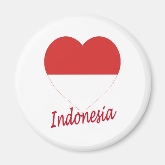 Indonesische vlag Heart Magneet (Voorkant)