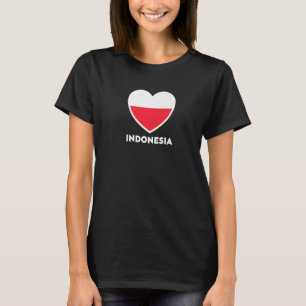 Indonesische vlag Heart T-shirt