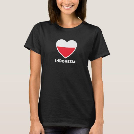 Indonesische vlag Heart T-shirt (Voorkant)