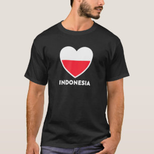 Indonesische vlag Heart T-shirt