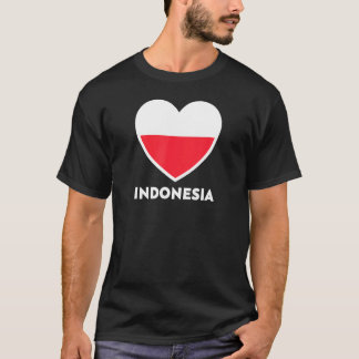 Indonesische vlag Heart T-shirt