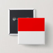 Indonesische vlag (Indonesië) Vierkante Button 5,1 Cm (Voorkant /achterkant)