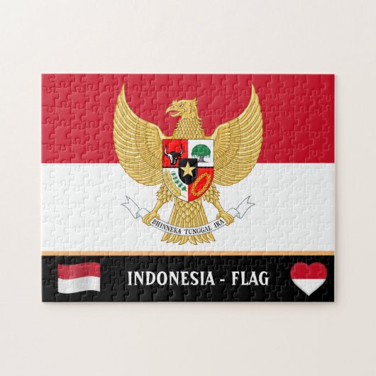 Indonesische vlag & Indonesisch land Ji Legpuzzel (Horizontaal)