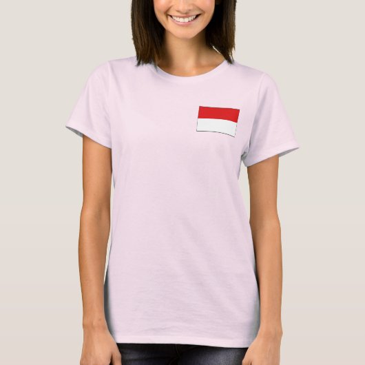 Indonesische vlag + kaart T-shirt (Voorkant)
