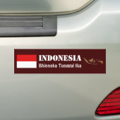 Indonesische vlag + kaartBumpersticker Bumpersticker (Op auto)