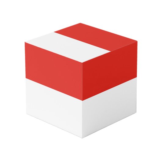 Indonesische vlag kubus (Voorkant hoekig)