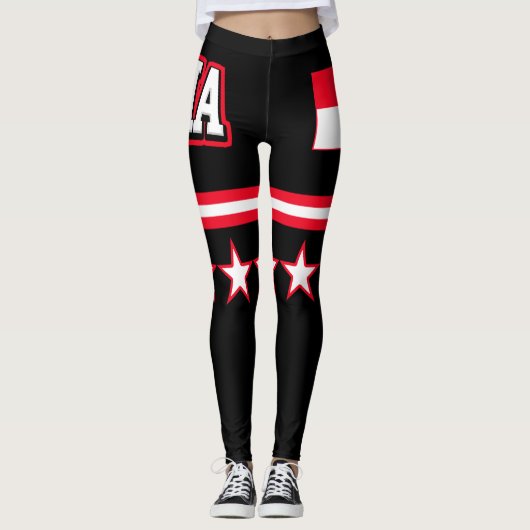 Indonesische vlag leggings (Voorkant)