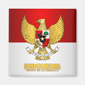Indonesische vlag met COA Magneet (Voorkant)