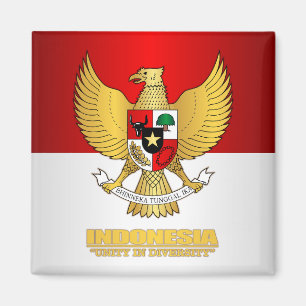 Indonesische vlag met COA Magneet