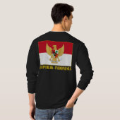 Indonesische vlag met COA T-shirt (Achterkant volledig)