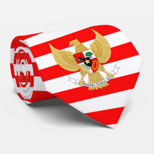 Indonesische vlag & Nationaal embleem, Indonesië Stropdas