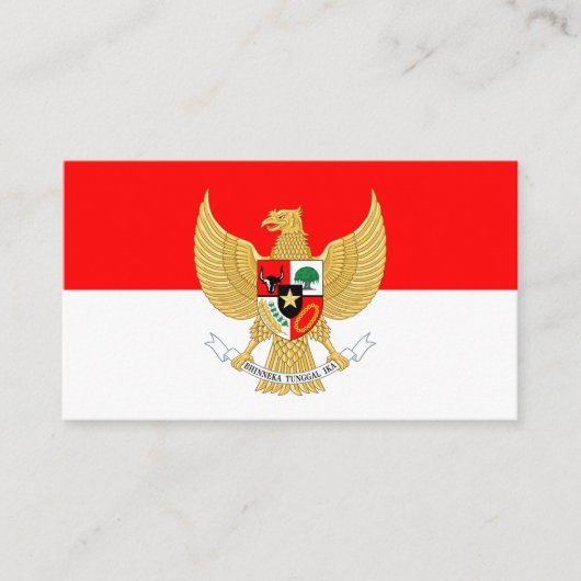 Indonesische vlag & Nationaal embleem, Indonesië Visitekaartje (Voorkant)